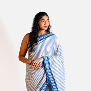 kayta azure stripe saree