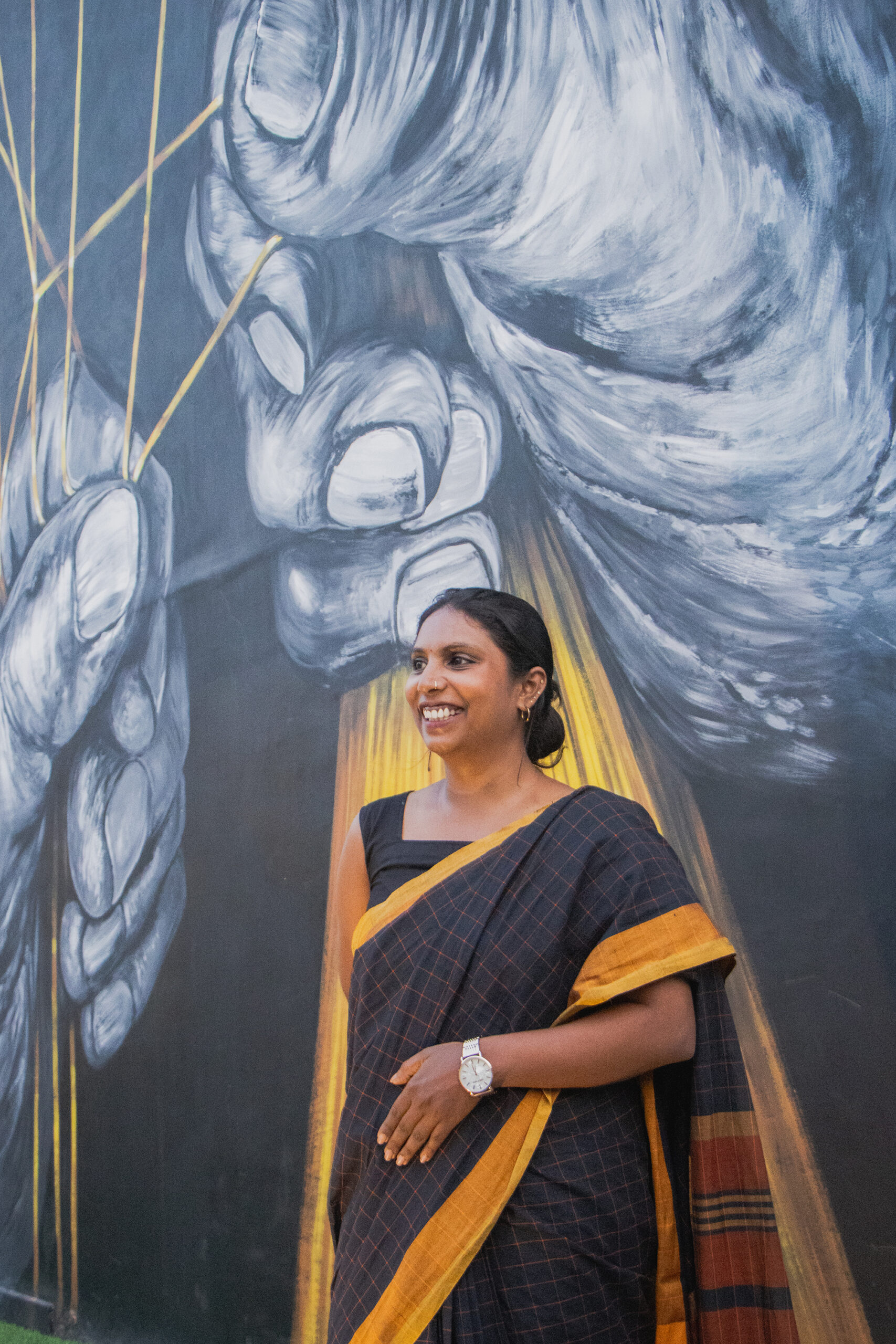 kayta dawn checks saree