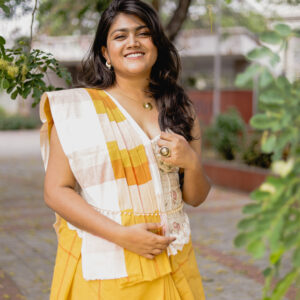 Kayta Marigold Checks Saree